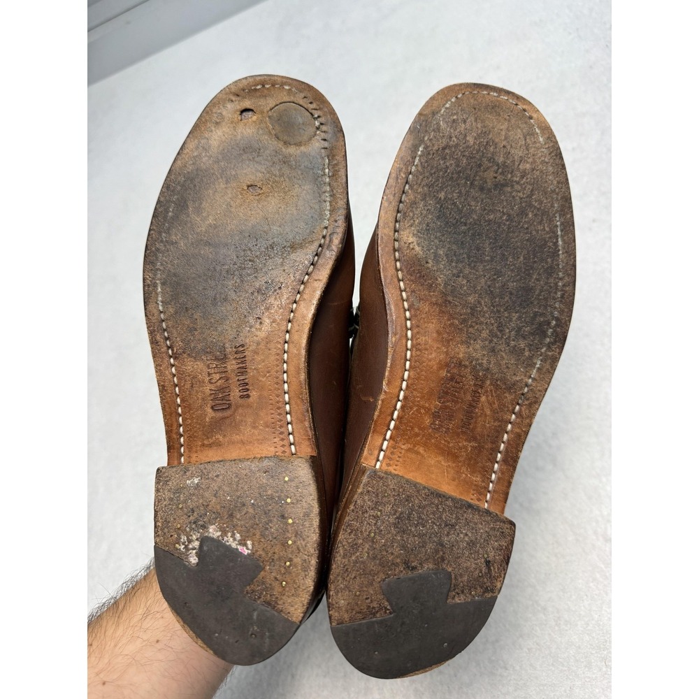 Oak Street Bootmakers Shoes Mens Size 9.5 D Brown Leather Moc Toe Dress Casual - Picture 6 of 11